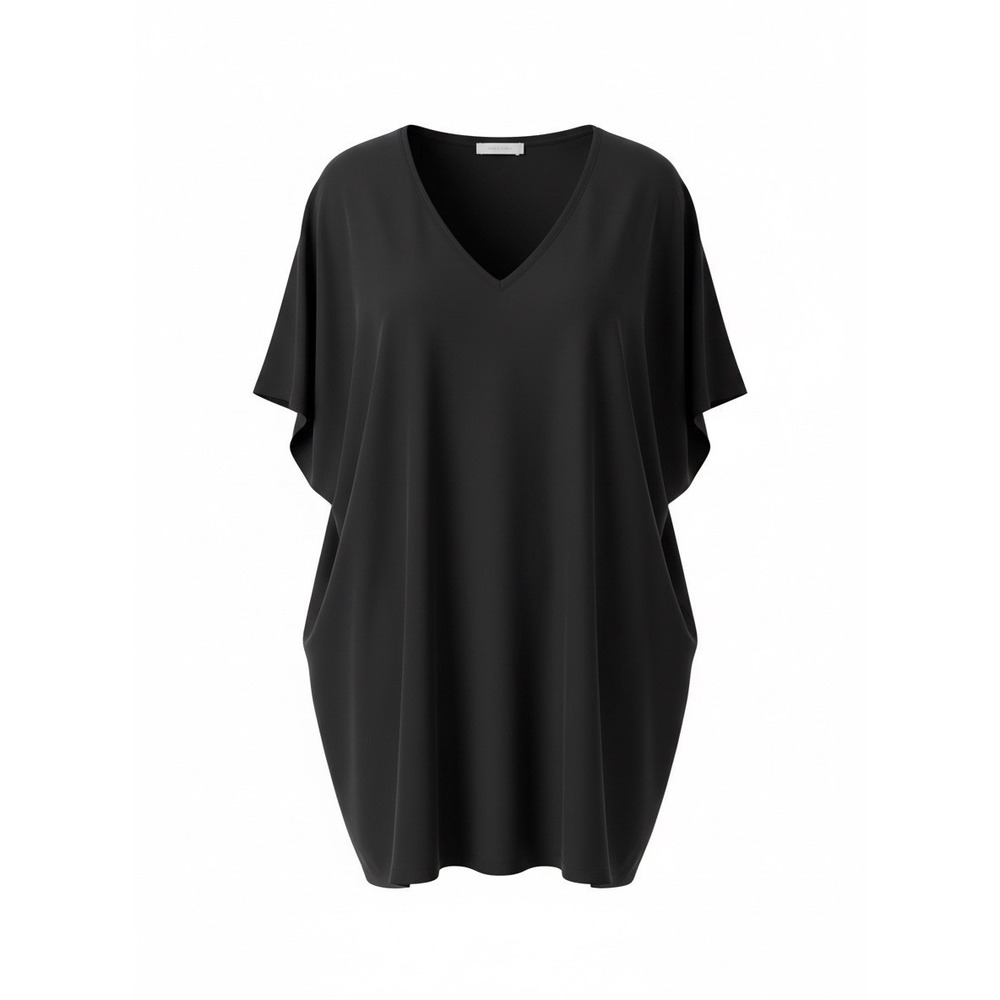c'est la vie womens‎ blouse Shirt flowy black 2X Lagenlook Minimalist USA Made